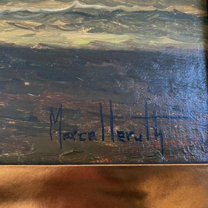 Marcel Leruth "Soir à Ostende", tableau huile sur toile, XXe s