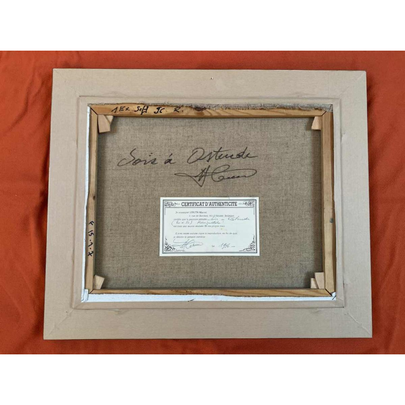 Marcel Leruth "Soir à Ostende", tableau huile sur toile, XXe s