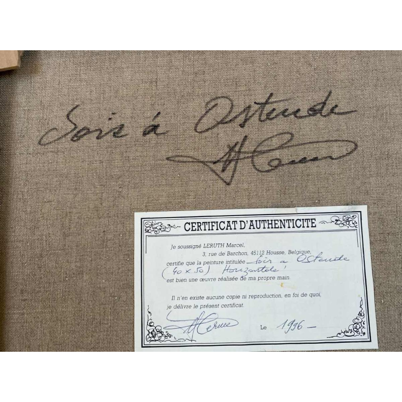 Marcel Leruth ‘Evening in Ostend’, oil on canvas, 20th century