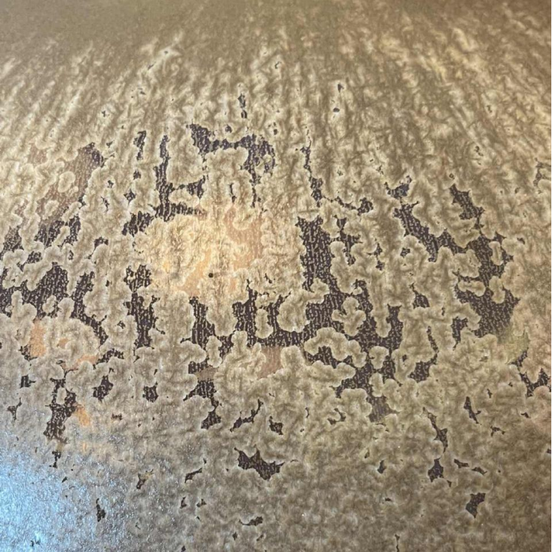 ANTONIO LAMPECCO, large (50cm) brown ceramic ball vase, subtle crystallised glaze, 1983