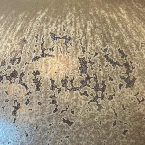 ANTONIO LAMPECCO, large (50cm) brown ceramic ball vase, subtle crystallised glaze, 1983