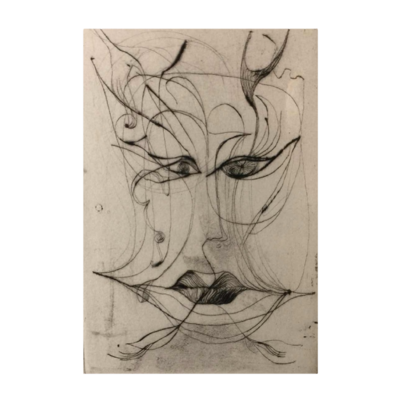 Anne Body "Jezebel" 1961, surrealist expressionist engraving on paper, 4/7