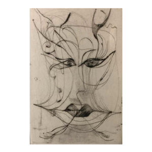 Anne Body "Jezebel" 1961, surrealist expressionist engraving on paper, 4/7