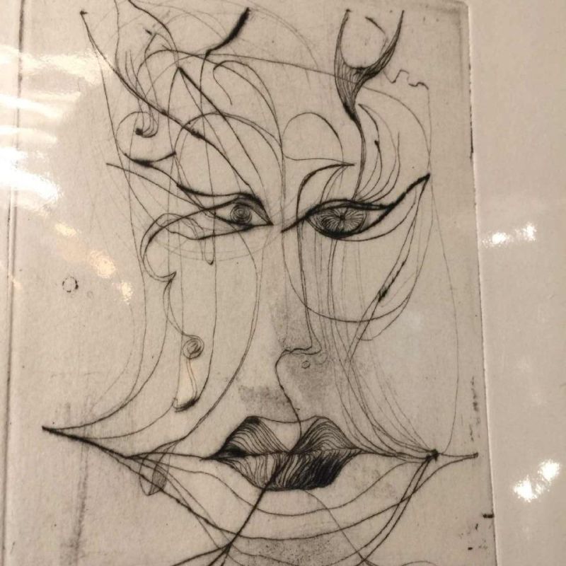Anne Body "Jezebel" 1961, surrealist expressionist engraving on paper, 4/7