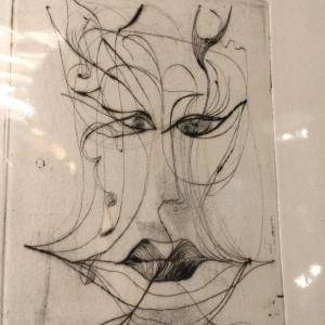 Anne Body "Jezebel" 1961, surrealist expressionist engraving on paper, 4/7