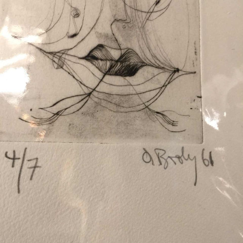 Anne Body " Jézabel " 1961, gravure expressionniste surréaliste sur papier, 4/7