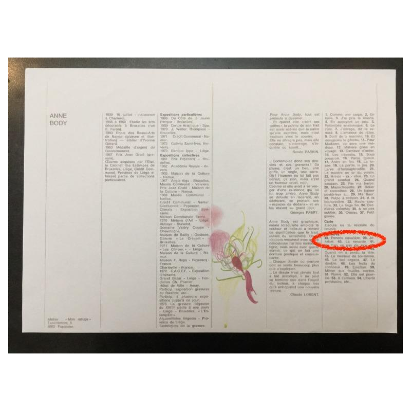 Anne Body " Jézabel " 1961, gravure expressionniste surréaliste sur papier, 4/7