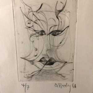 Anne Body " Jézabel " 1961, gravure expressionniste surréaliste sur papier, 4/7