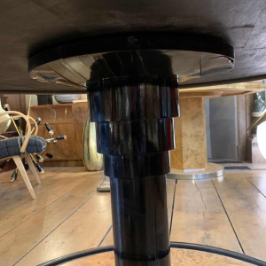 De Coene (toegeschreven) Ronde roterende art deco salontafel, esdoorn, ebbenhout