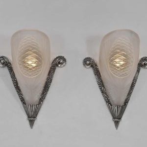 L.VANDAMME & DEGUÉ : paire d'appliques art deco, 1930 France