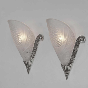 L.VANDAMME & DEGUÉ : paire d'appliques art deco, 1930 France