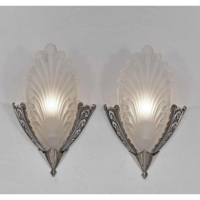 H.Mouynet : paire d'appliques art deco, 1930 France