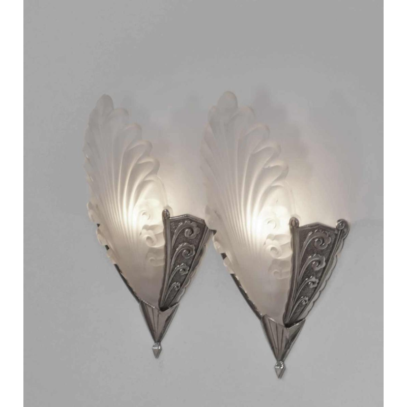H.Mouynet : a pair of French art deco wall sconces, 1930 France