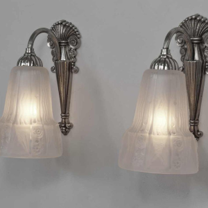 A.Richard & Muller frères : a pair of French art deco wall sconces, 1930 France
