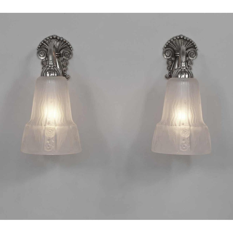 A.Richard & Muller frères : paire d'appliques art deco, 1930 France