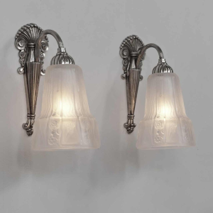 A.Richard & Muller frères : a pair of French art deco wall sconces, 1930 France