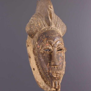 Art Tribal Africain Masque portrait des Baoule de Côte d'Ivoire