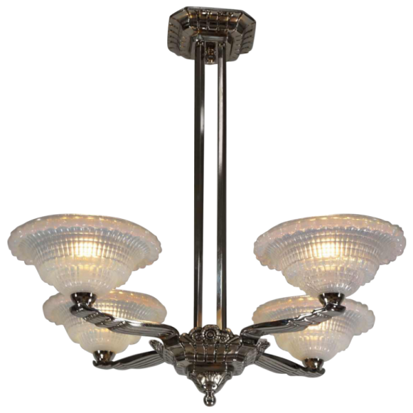 Laval & Jean Gauthier (EZAN) : lustre art déco, 1930 France