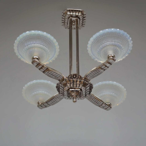 Laval & Jean Gauthier (EZAN) : French art deco chandelier, 1930 France