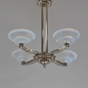 Laval & Jean Gauthier (EZAN) : French art deco chandelier, 1930 France