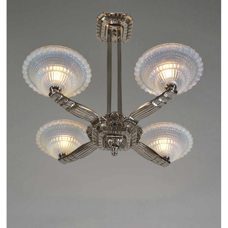 Laval & Jean Gauthier (EZAN) : lustre art déco, 1930 France