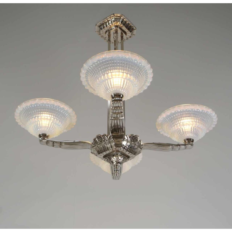 Laval & Jean Gauthier (EZAN) : lustre art déco, 1930 France
