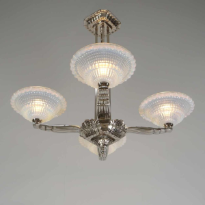 Laval & Jean Gauthier (EZAN) : French art deco chandelier, 1930 France