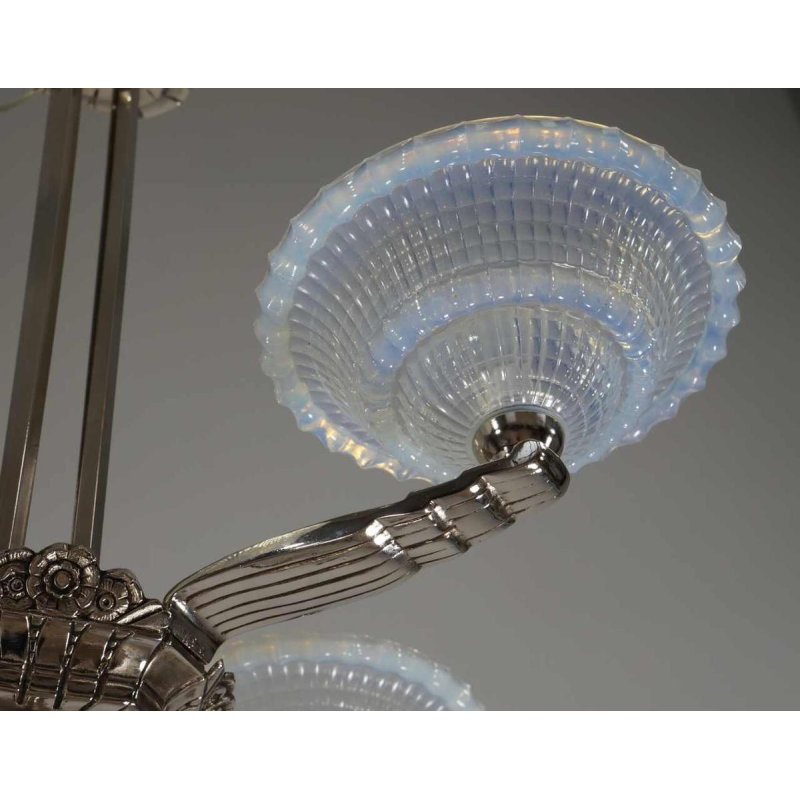 Laval & Jean Gauthier (EZAN) : French art deco chandelier, 1930 France