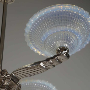 Laval & Jean Gauthier (EZAN) : French art deco chandelier, 1930 France