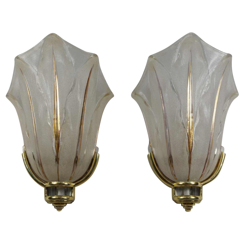 EZAN (jean Gauthier) : paire d'appliques art déco, France 1935