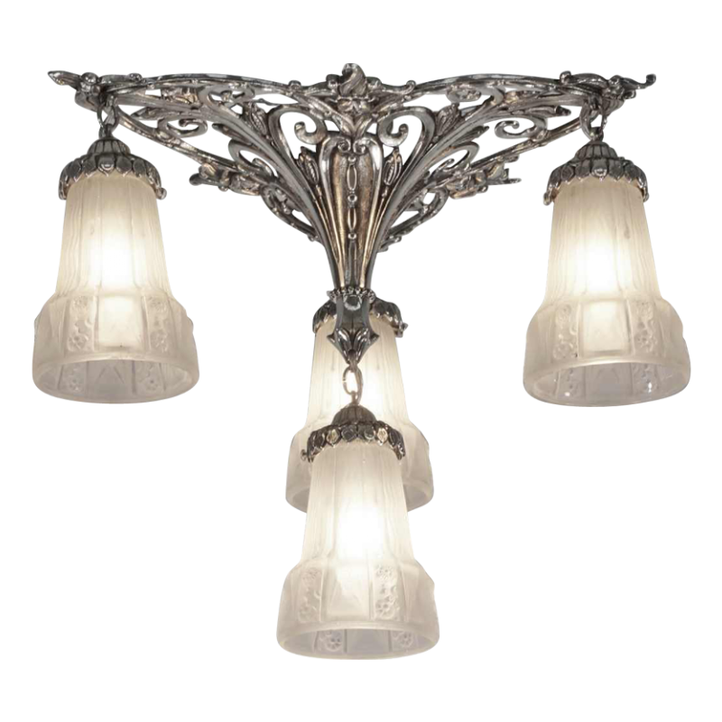 Petitot et Muller frères : plafonnier art déco , 1930 France