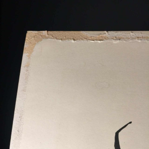 Anne Body " De grote strijd " Haan en Duivin, gemengde techniek op papier, 1965