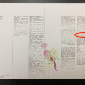 Anne Body " De grote strijd " Haan en Duivin, gemengde techniek op papier, 1965