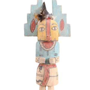 Art Tribal " Poupée Hopi Kachina " sculpture bois polychrome, Arizona 20ème siècle