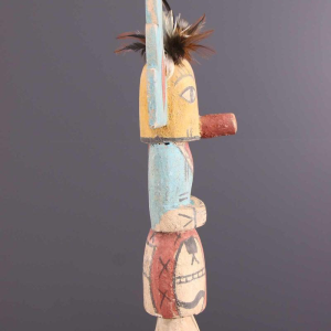 Art Tribal " Poupée Hopi Kachina " sculpture bois polychrome, Arizona 20ème siècle