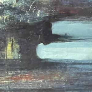 MACKOWIAK ERWIN, blauw abstract schilderij, Belgische schilder, olieverf op paneel, 1960