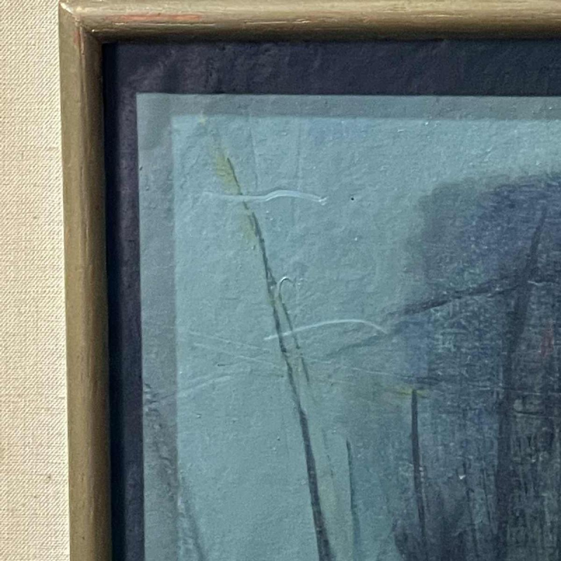 MACKOWIAK ERWIN, blauw abstract schilderij, Belgische schilder, olieverf op paneel, 1960