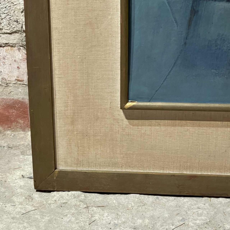 MACKOWIAK ERWIN, blauw abstract schilderij, Belgische schilder, olieverf op paneel, 1960