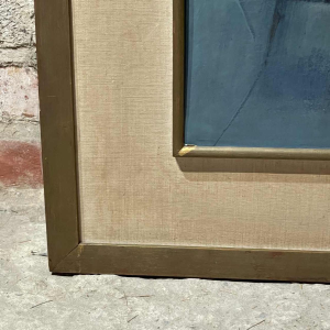 MACKOWIAK ERWIN, blauw abstract schilderij, Belgische schilder, olieverf op paneel, 1960