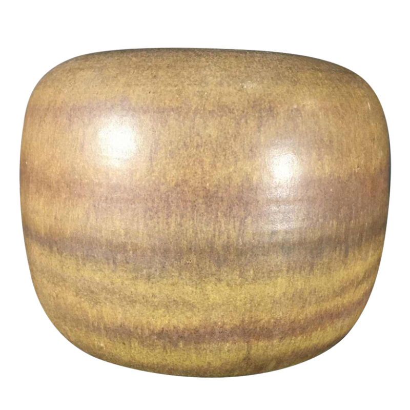 ANTONIO LAMPECCO, Vase " Boule " brun en céramique, circa 1970