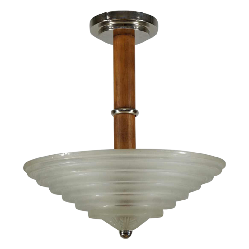 Leleu : Franse 1935 art deco hanglamp