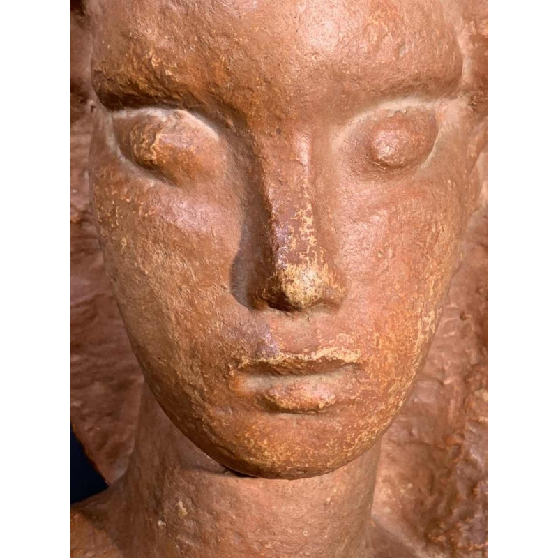 HARRY ELSTROM, Expressionist Sculpture "Naked Woman Bust", unique piece 1940
