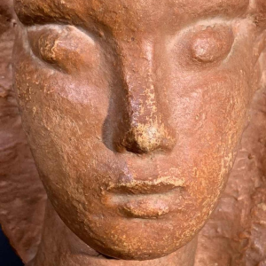 HARRY ELSTROM, Sculpture Expressionniste " Buste Femme nue " piece unique 1940