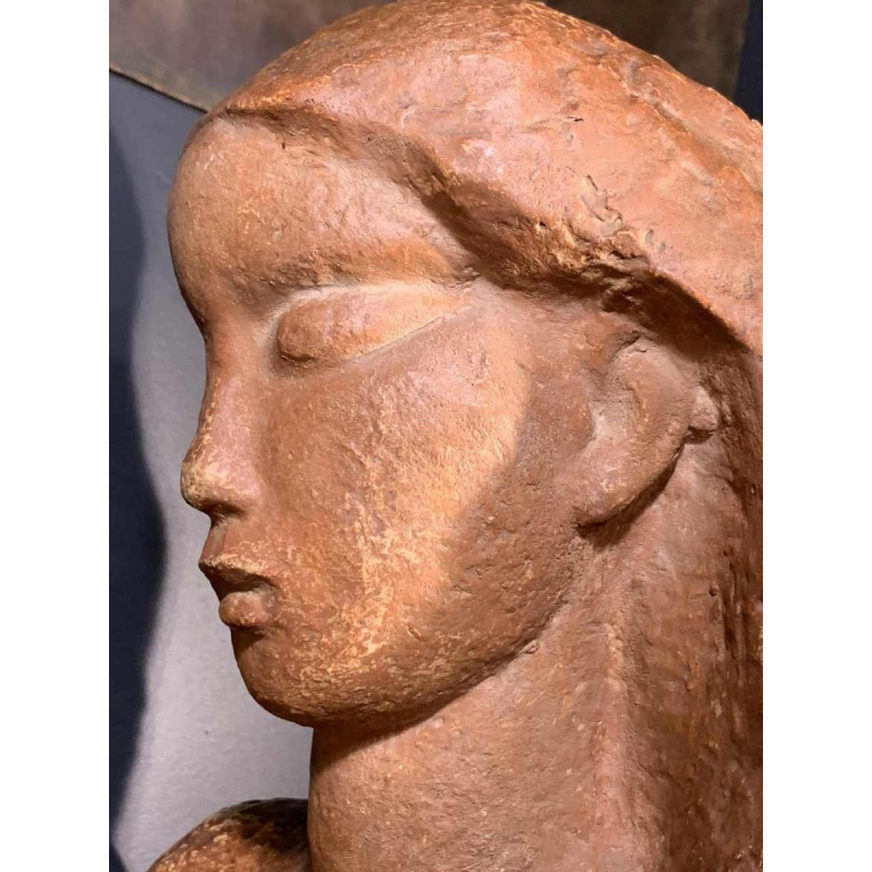 HARRY ELSTROM, Expressionist Sculpture "Naked Woman Bust", unique piece 1940