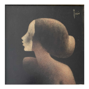 Maurice Musin ‘Masque blanc’ painting oil on panel, late 20th century