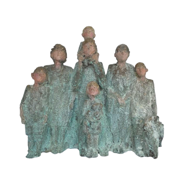 Mady Andrien "Photo de famille", sculpture groupe en bronze E.A., XXIe s