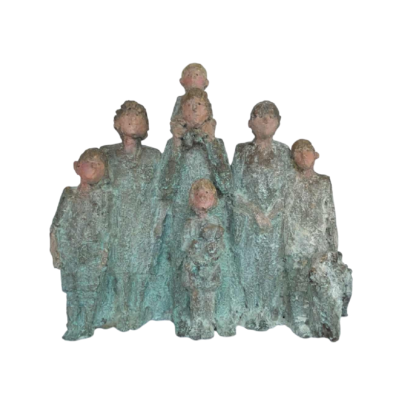 Mady Andrien "Photo de famille", sculpture groupe en bronze E.A., XXIe s