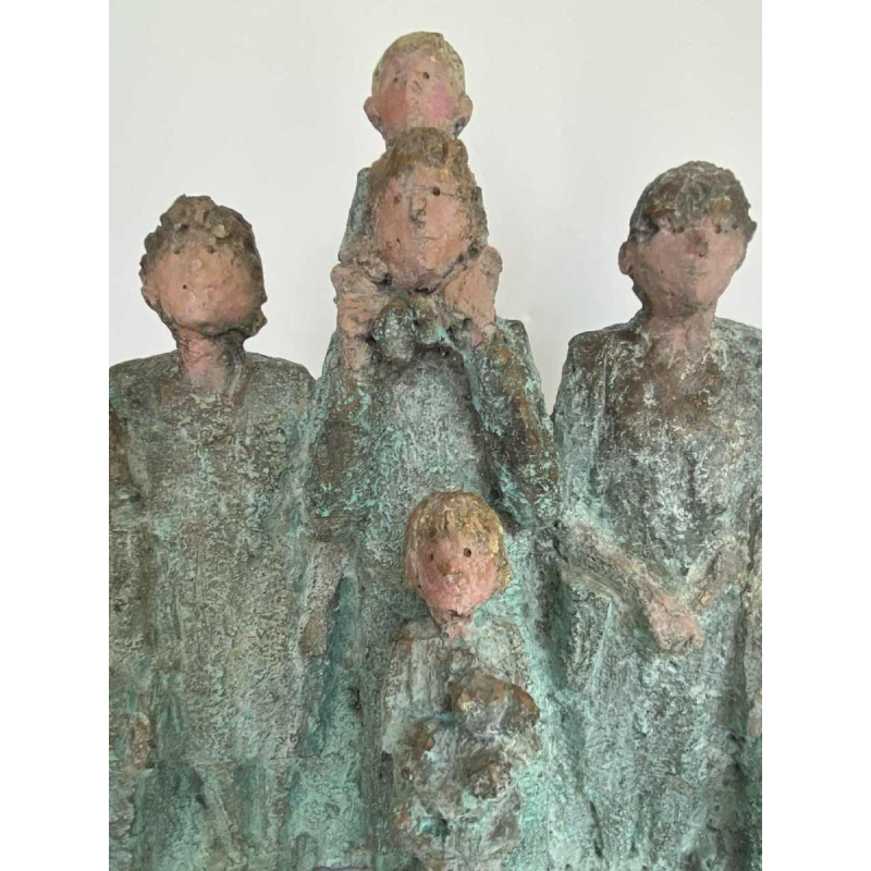 Mady Andrien “Familiefoto”, bronzen groepssculptuur E.A., 21e eeuw