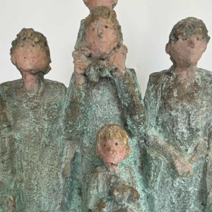 Mady Andrien "Photo de famille", sculpture groupe en bronze E.A., XXIe s
