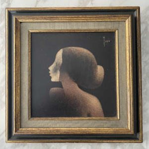 Maurice Musin "Masque blanc" tableau huile sur panneau, fin du XXe s